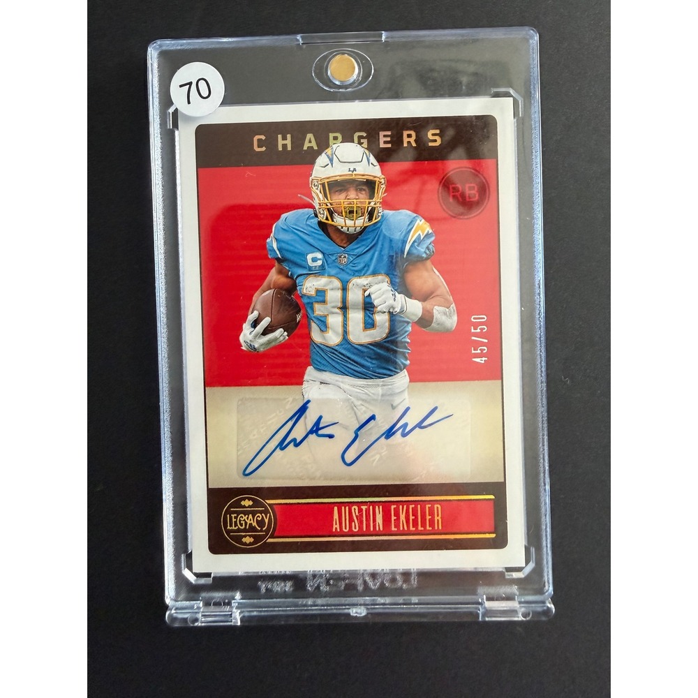 2023 Panini Legacy Austin Ekeler Auto 45/50 Chargers No 54 Autographed Card